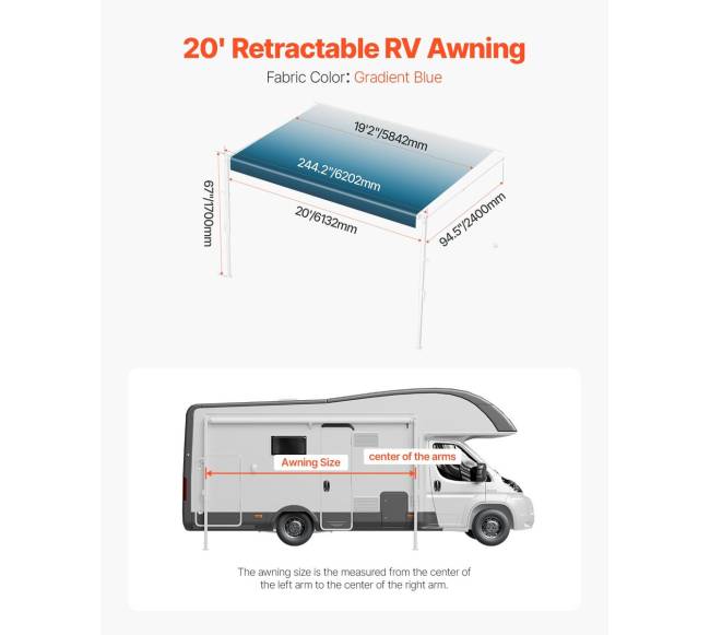 20 pėdų pakeičiamas RV tentas6