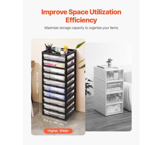 Plastikinė 10 aukštų daiktų lentyna juodu rėmu2