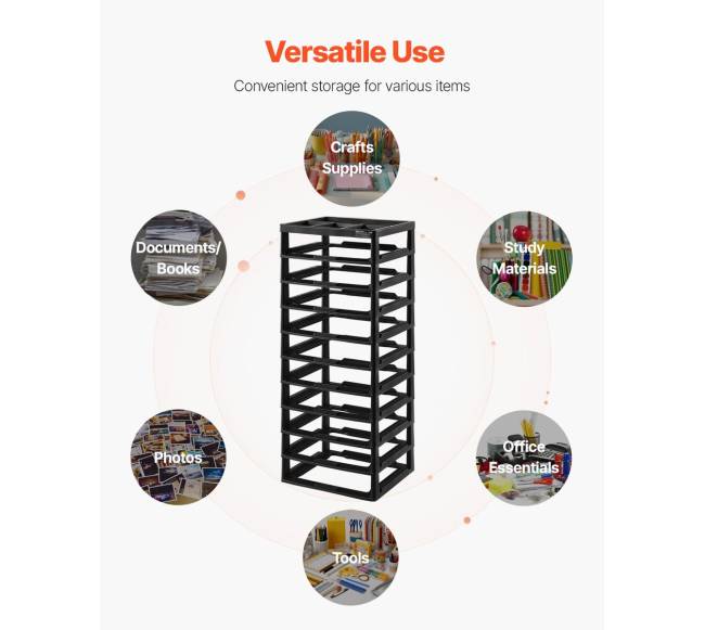 Plastikinė 10 aukštų daiktų lentyna juodu rėmu4