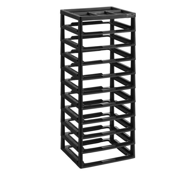 Plastikinė 10 aukštų daiktų lentyna juodu rėmu9