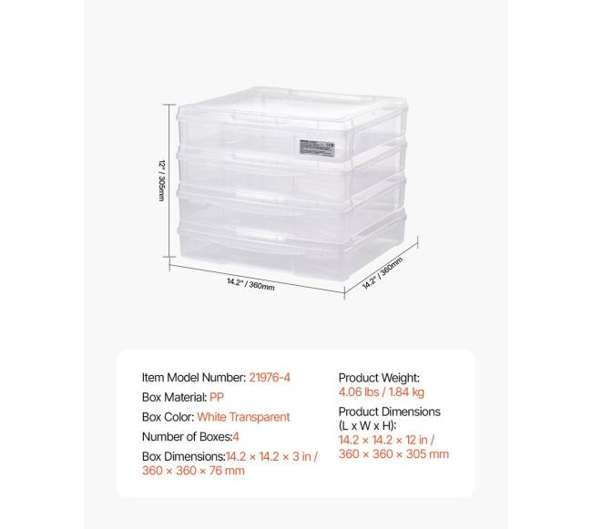 Popieriaus saugojimo dėžutės 4 vnt plastikinės6