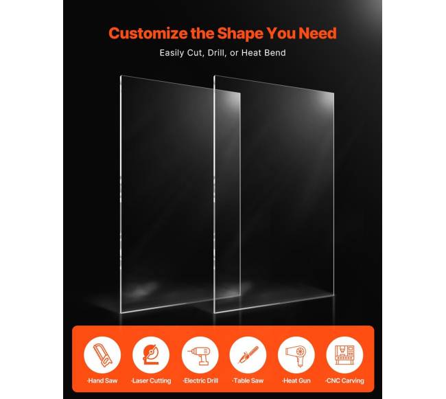 2 vnt. plexiglaso akrilo lakštai 61x122 cm, 3 mm storio4