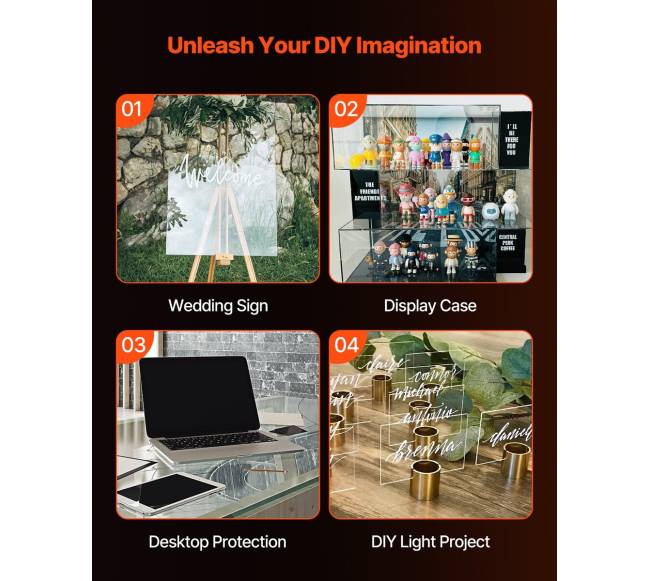 Akrilo lakštų komplektas 2 vnt 24 x 36 cm6