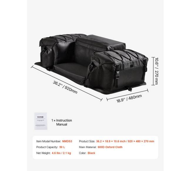 50L ATV galinė daiktadėžė su kempine6