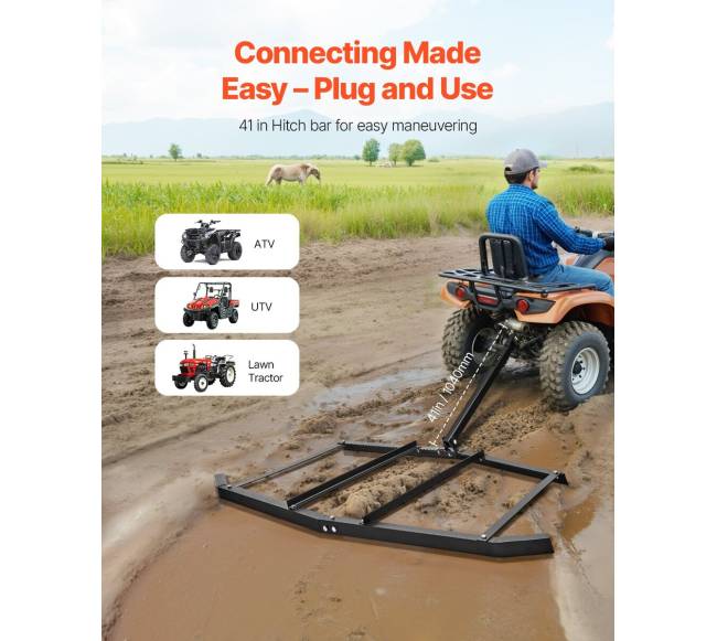 72 colių pločio velkama akėčių plėtinė ATV UTV2