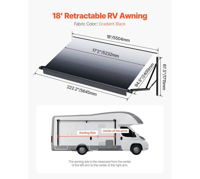 18 elektrinė RV tentas DC12V priekaboms6