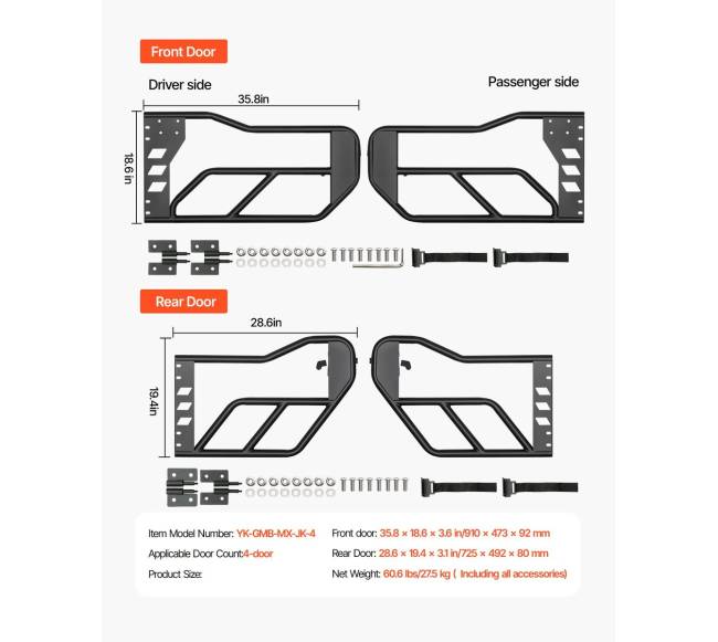 Keturių durų Jeep Wrangler JK vamzdiniai vartai6