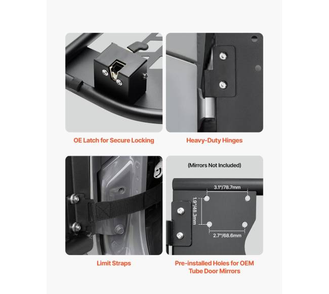 4-durų Jeep Wrangler JL vamzdžio durys2