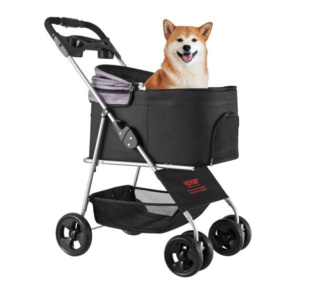 Sulankstomas keturratis šunų vežimėlis0