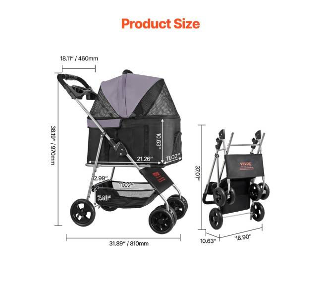 Sulankstomas keturratis šunų vežimėlis1