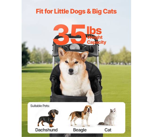 Sulankstomas keturratis šunų vežimėlis3