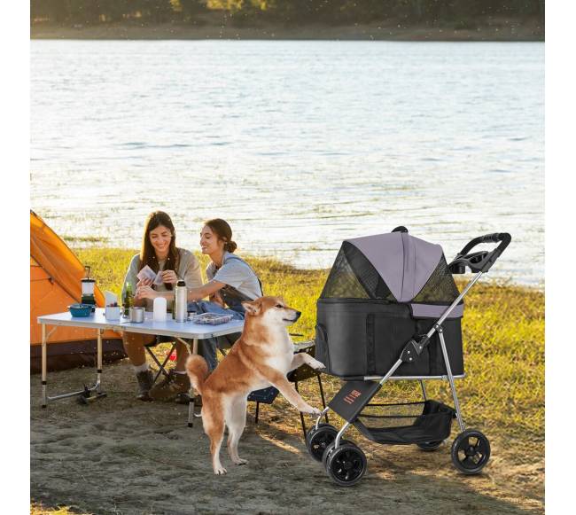 Sulankstomas keturratis šunų vežimėlis7