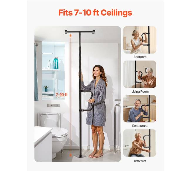 Stulpelis nuo grindų iki lubų, iki 136 kg, juodas1