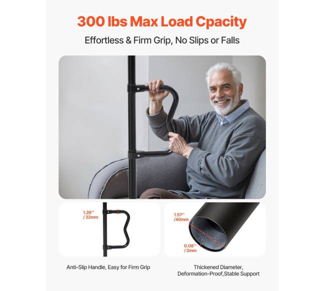 Stulpelis nuo grindų iki lubų, iki 136 kg, juodas2