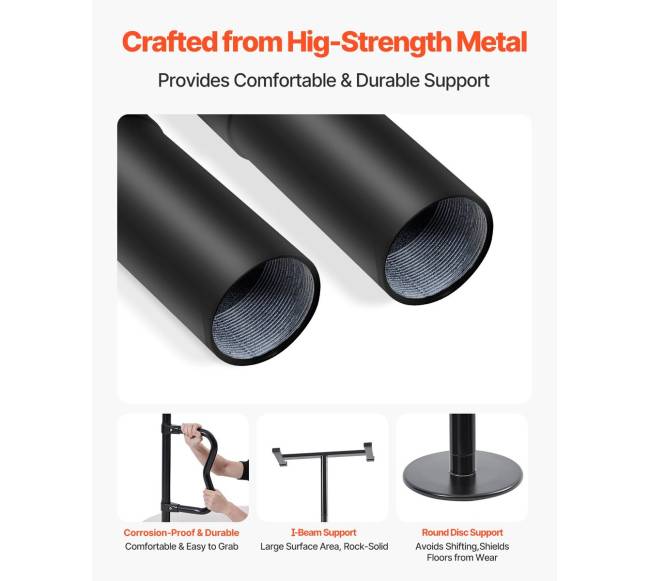 Stulpelis nuo grindų iki lubų, iki 136 kg, juodas4