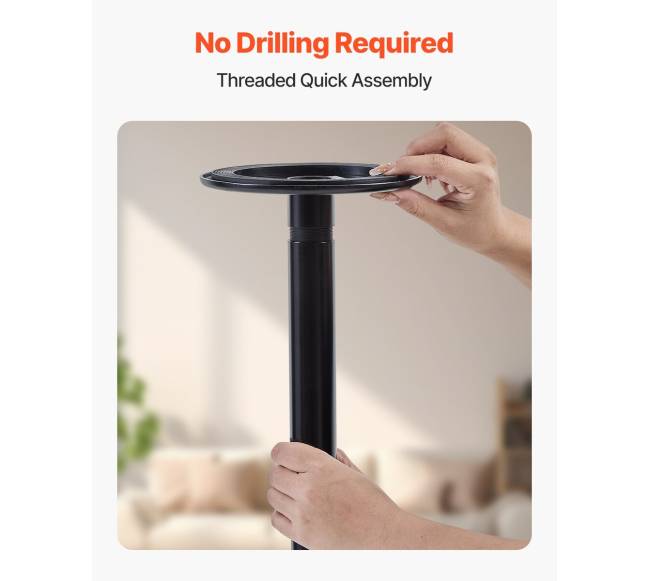 Stulpelis nuo grindų iki lubų, iki 136 kg, juodas5