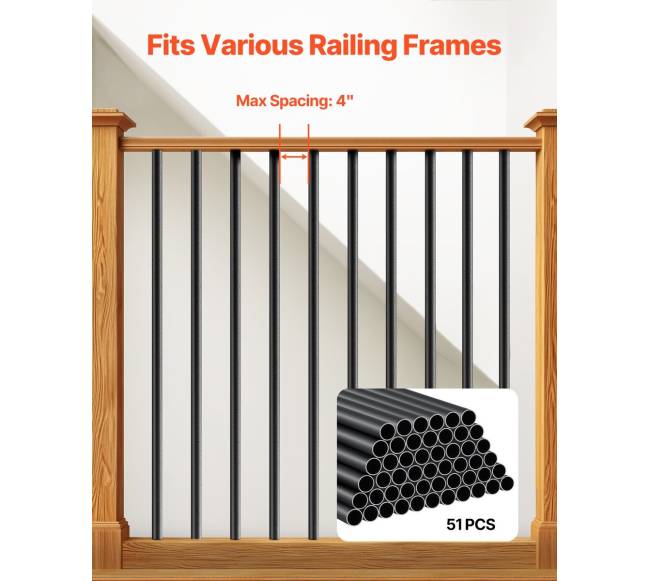 Laiptų aliuminio turėklai, 51 vnt., su varžtais3