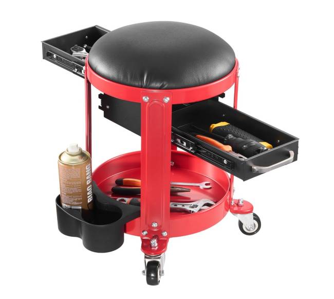 Mechaniko kėdutė ant ratukų su saugykla0