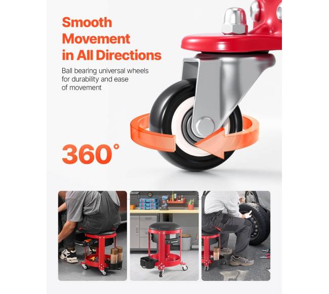 Mechaniko kėdutė ant ratukų su saugykla3