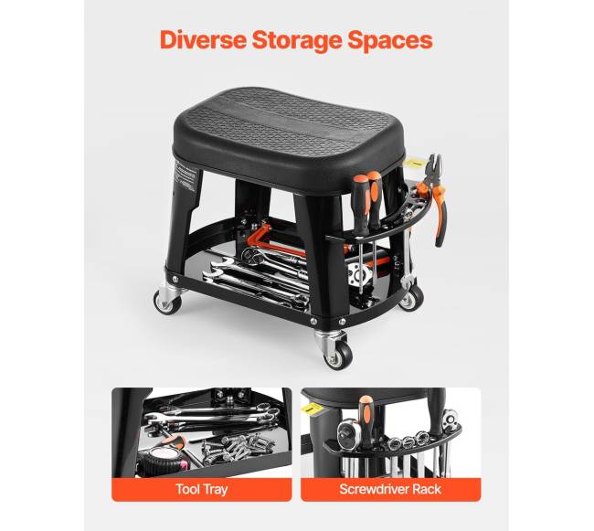 Mechaniko kėdė su ratukais ir įrankių dėklu1