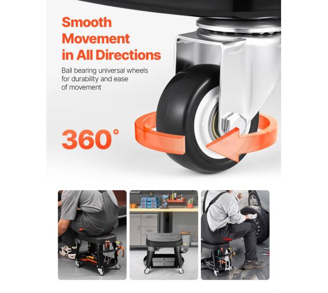 Mechaniko kėdė su ratukais ir įrankių dėklu3