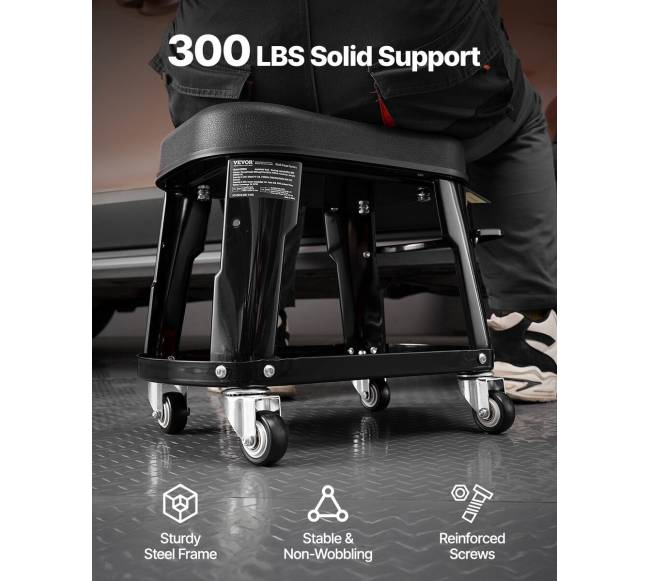 Mechaniko kėdė su ratukais ir įrankių dėklu5