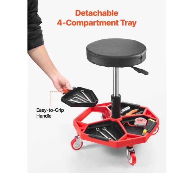 Reguliuojama garažo kėdė su ratukais2