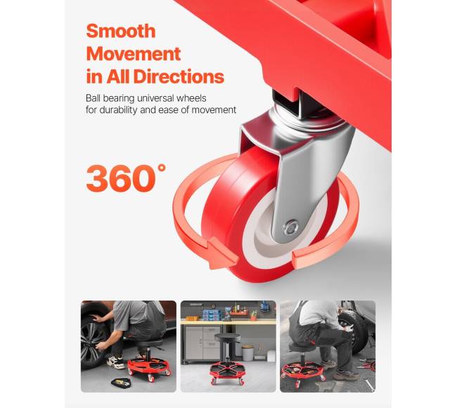 Reguliuojama garažo kėdė su ratukais3