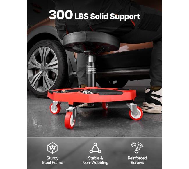 Reguliuojama garažo kėdė su ratukais5