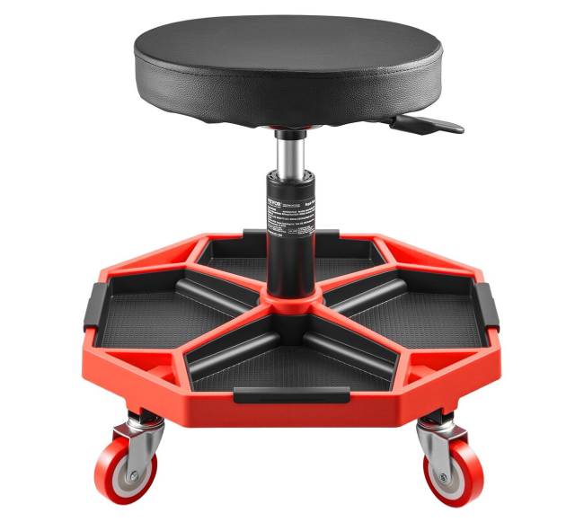 Reguliuojama garažo kėdė su ratukais9