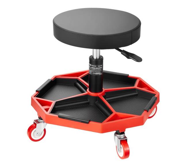 Reguliuojama garažo kėdė su ratukais10