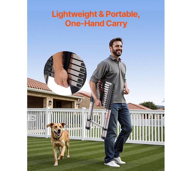 Teleskopinės nerūdijančio plieno kopėčios 3,7 m4