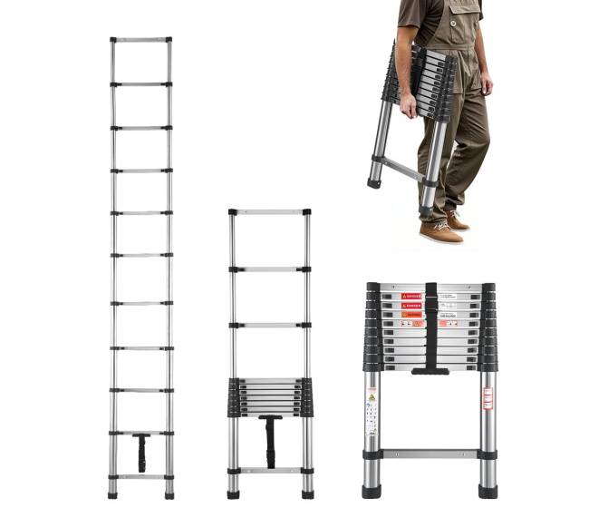 Teleskopinis nerūdijančio plieno kopėčių pratęsimas 3.2 m0