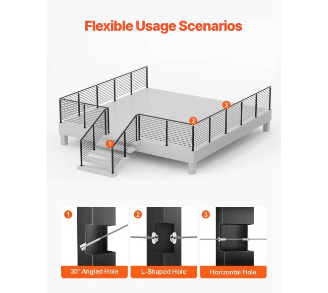 Kabelinė turėklų stulpelis su 30 kampu4