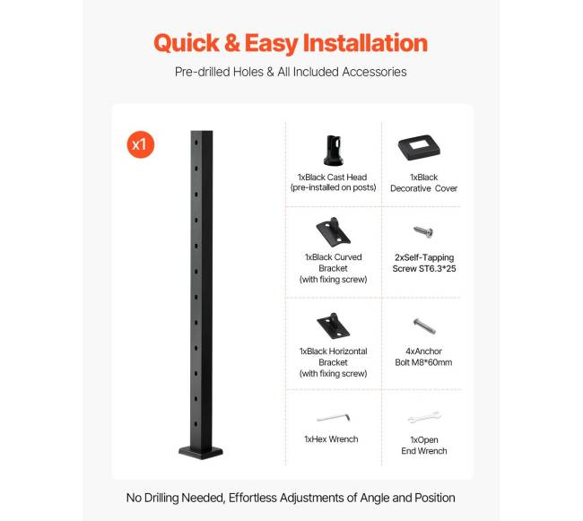 Kabelinė turėklų stulpelis su 30 kampu5