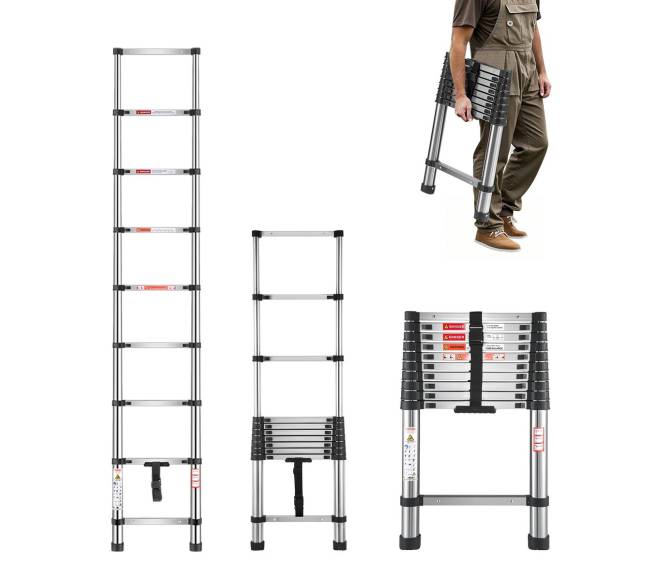 Ištraukiamos kopėčios iš nerūdijančio plieno 2.5 m0