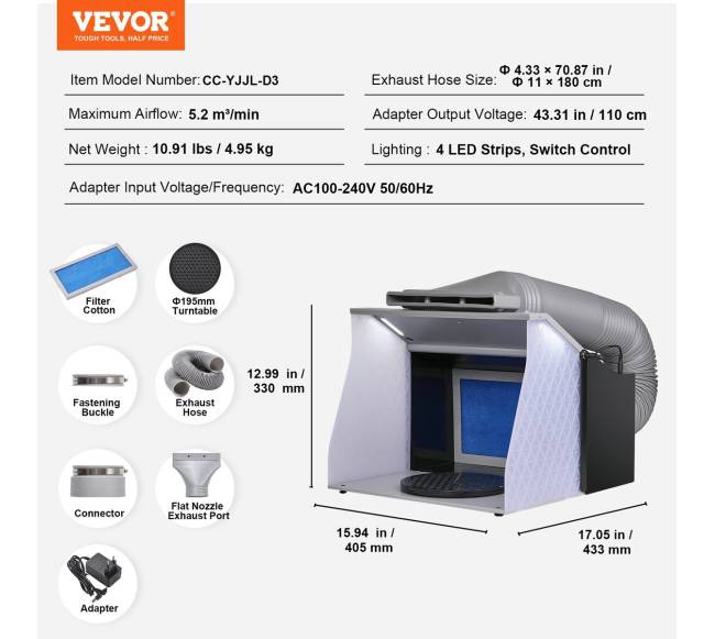 Nešiojama aerografo purškimo kabina su dvigubais ventiliatoriais6