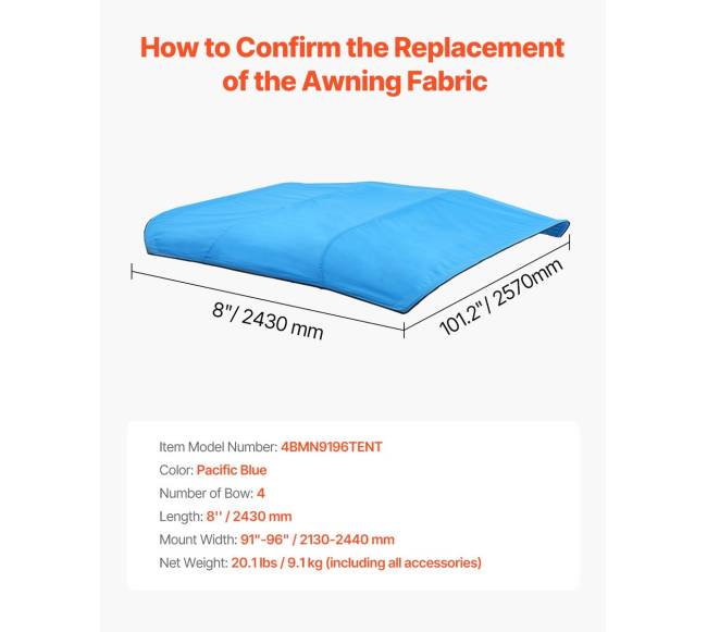 Valtis bimini stogelis 4 lankų 96x91-96 cm mėlynos spalvos6