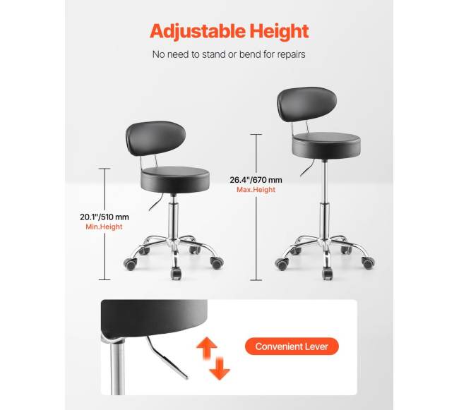 Reguliuojama dirbtuvinė kėdė su atlošu ir ratukais1