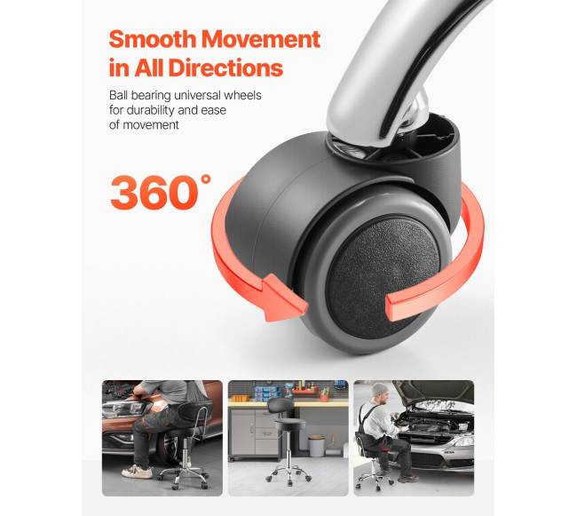 Reguliuojama dirbtuvinė kėdė su atlošu ir ratukais3