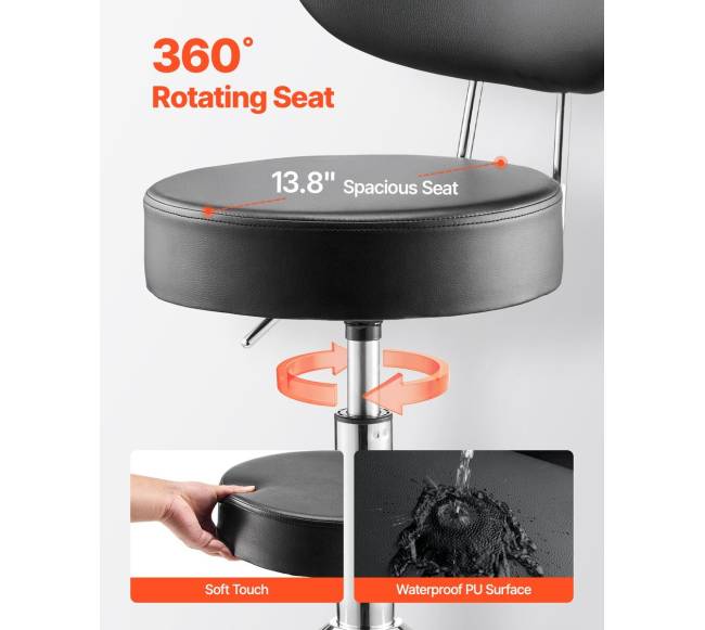 Reguliuojama dirbtuvinė kėdė su atlošu ir ratukais4