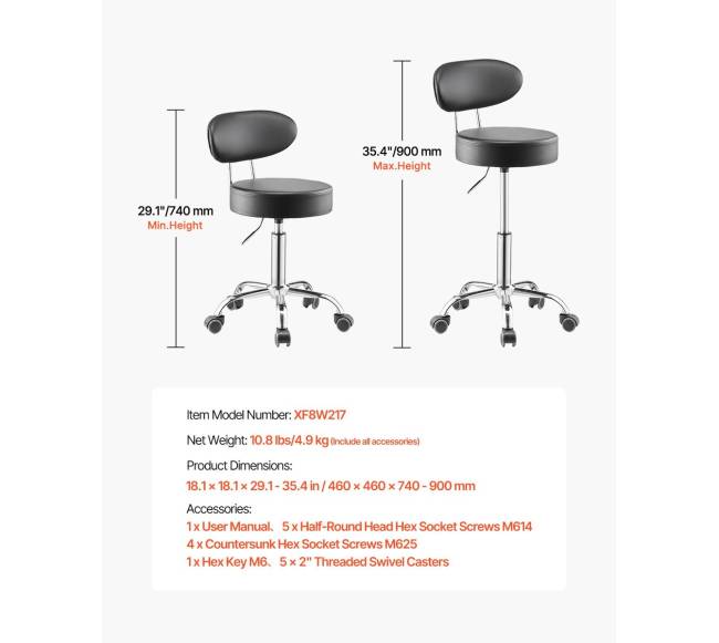 Reguliuojama dirbtuvinė kėdė su atlošu ir ratukais6