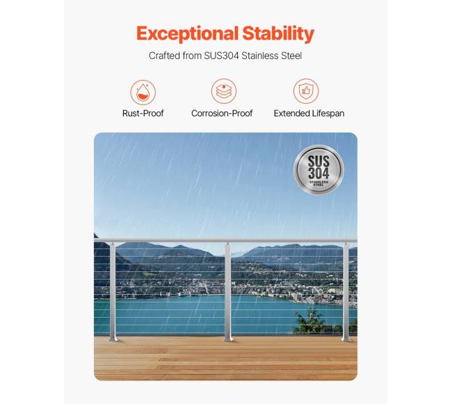 nerūdijančio plieno turėklų stulpelis 106,7 cm2