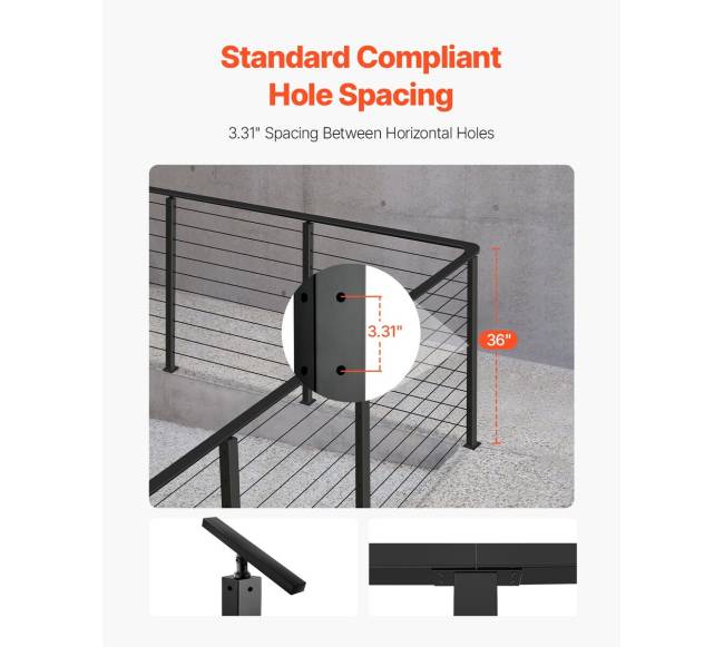 Vevro kabelinė turėklų siena 90x2x5 cm3