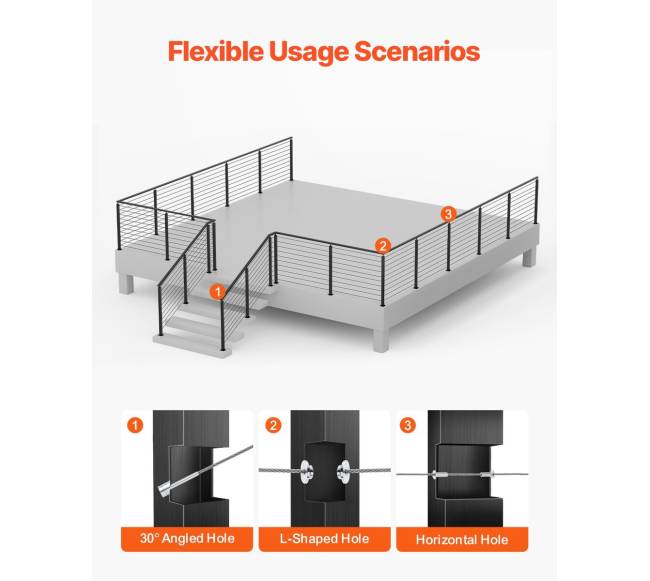 Vevro kabelinė turėklų siena 90x2x5 cm4