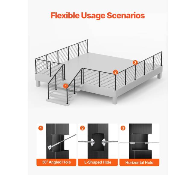 Kampuotų skylių kabelinė atrama 91x2,5x5 cm4