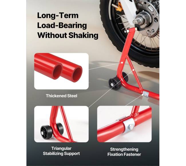 Motociklų atraminis stovas raudonas4