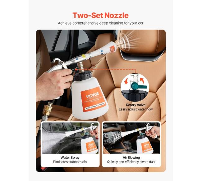 Automobilio valymo pistoletas su skysčio buteliu1