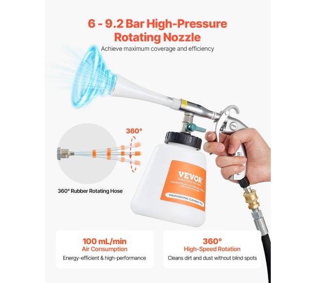 Automobilio valymo pistoletas su skysčio buteliu2