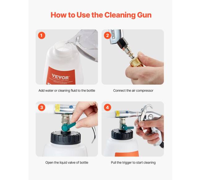 Automobilio valymo pistoletas su skysčio buteliu4